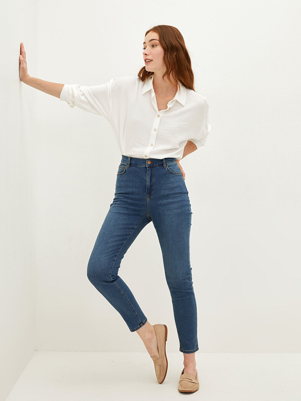 Skinny Fit Women's Rodeo Jean Trousers with Pocket Detail