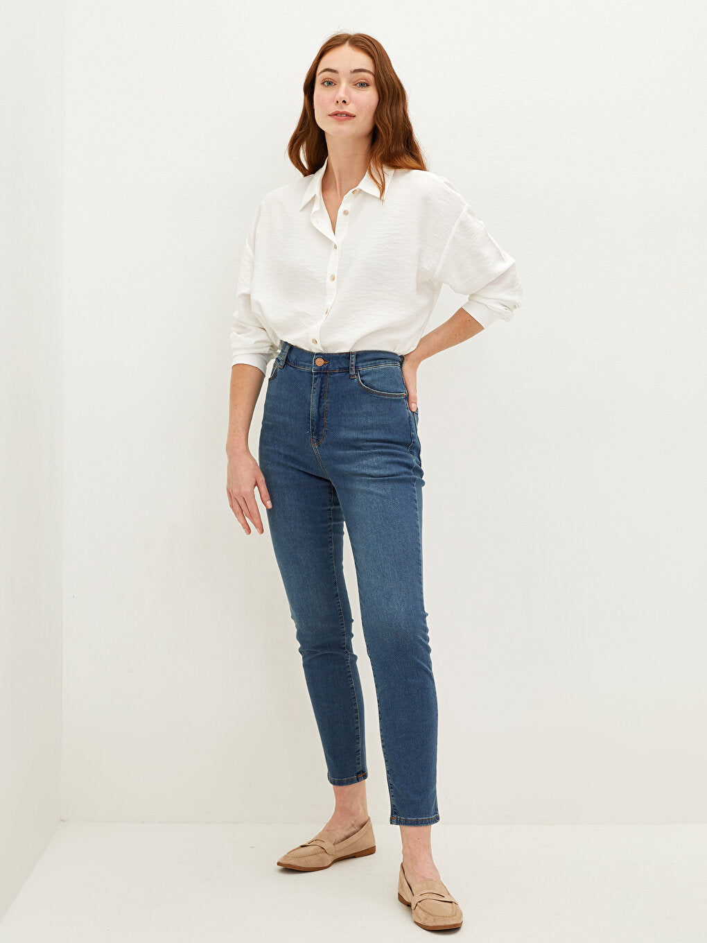 Skinny Fit Women's Rodeo Jean Trousers with Pocket Detail