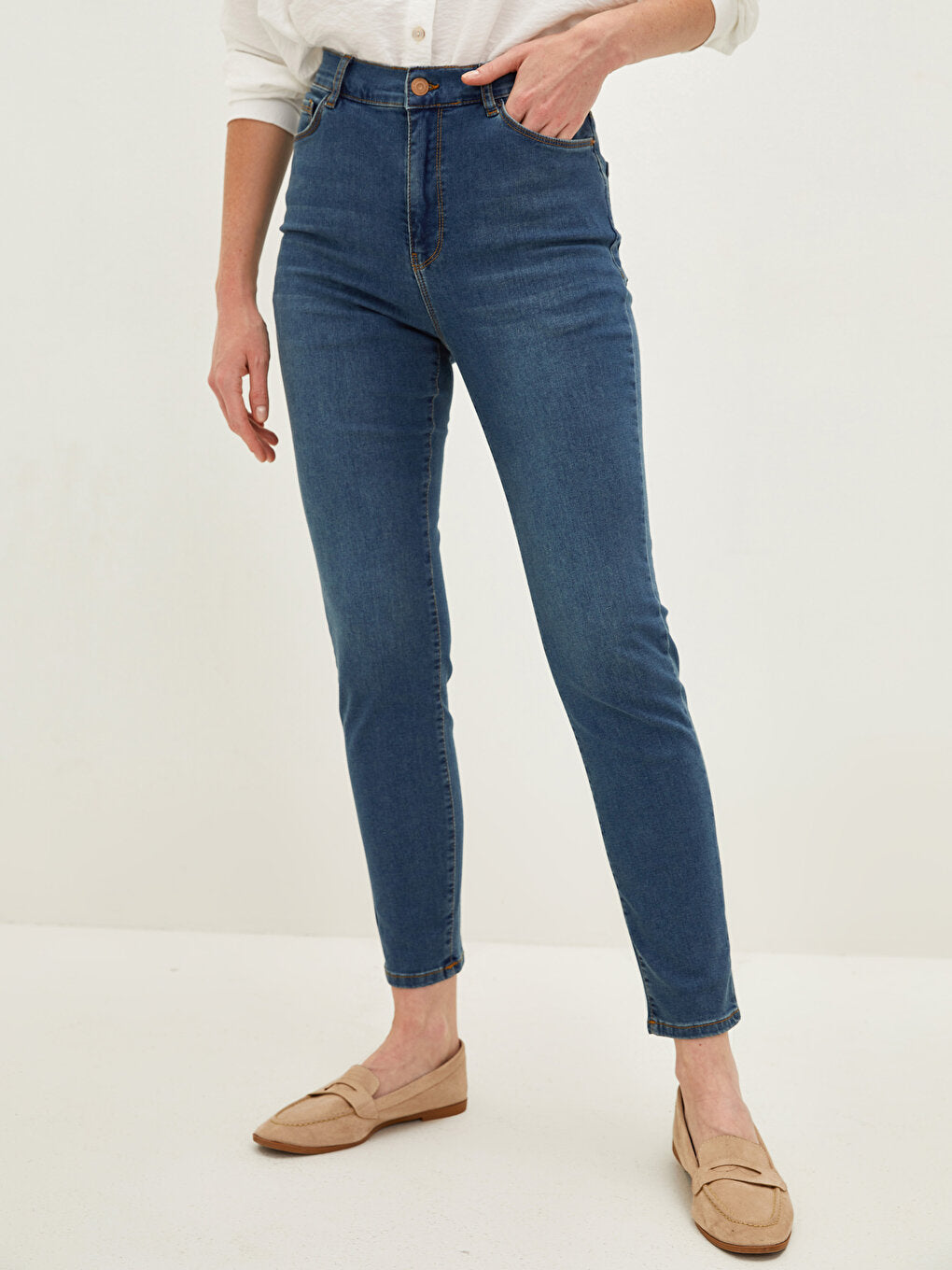 Skinny Fit Women's Rodeo Jean Trousers with Pocket Detail