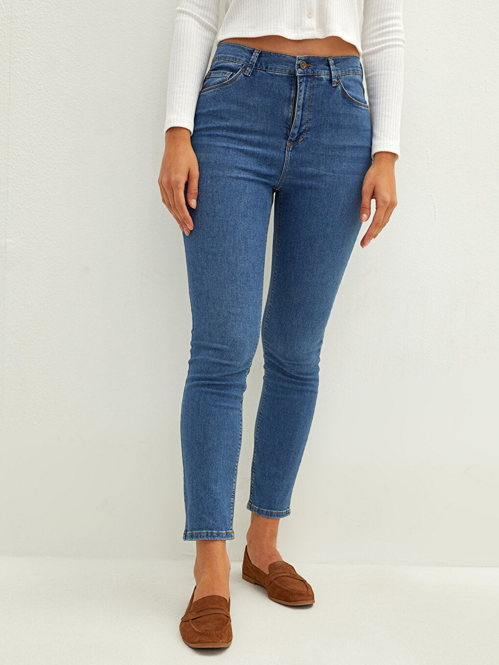 Skinny Fit Women's Rodeo Jean Trousers with Pocket Detail