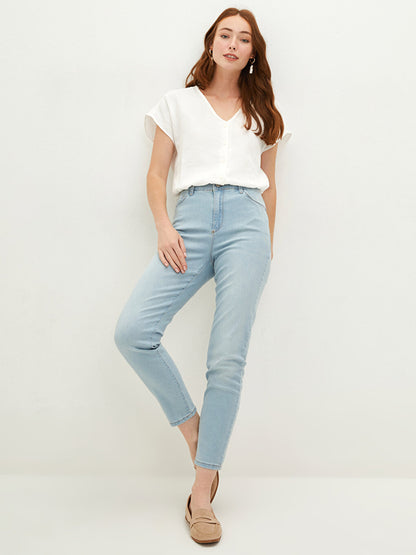 Skinny Fit Women's Rodeo Jean Trousers with Pocket Detail