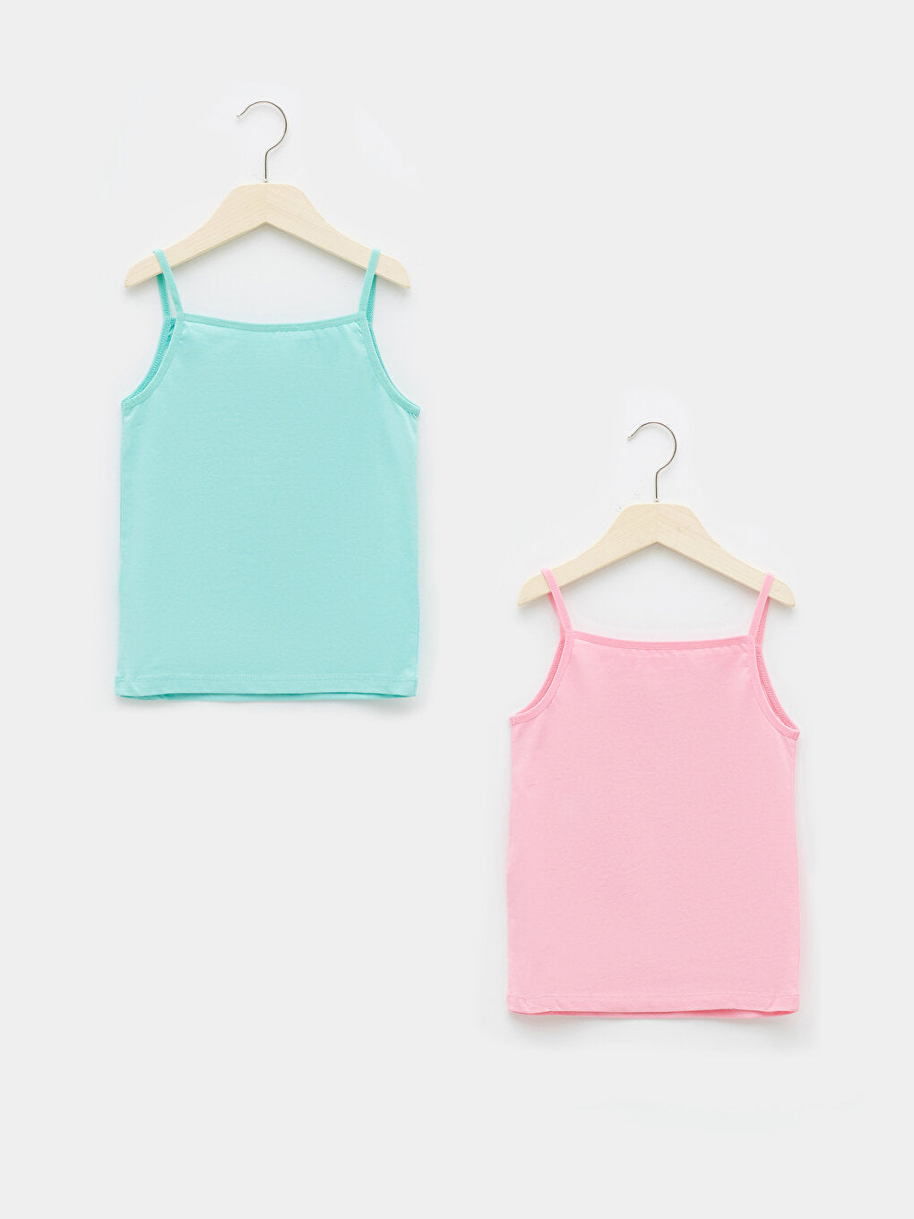 Square Neck Printed Strappy Cotton Girl's Undershirt 2-pack