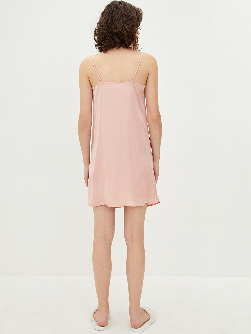 Women's Nightgown with Degaje Collar and Straps