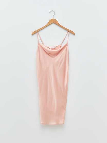 Women's Nightgown with Degaje Collar and Straps