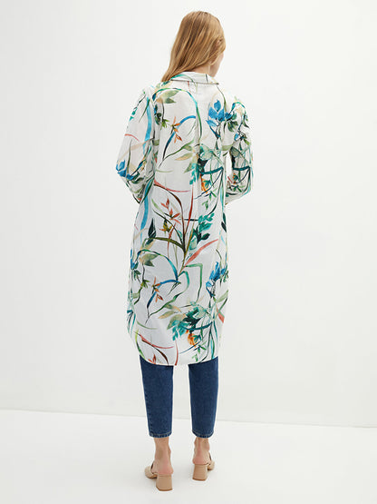 Floral Long Sleeve Women's Shirt Tunic