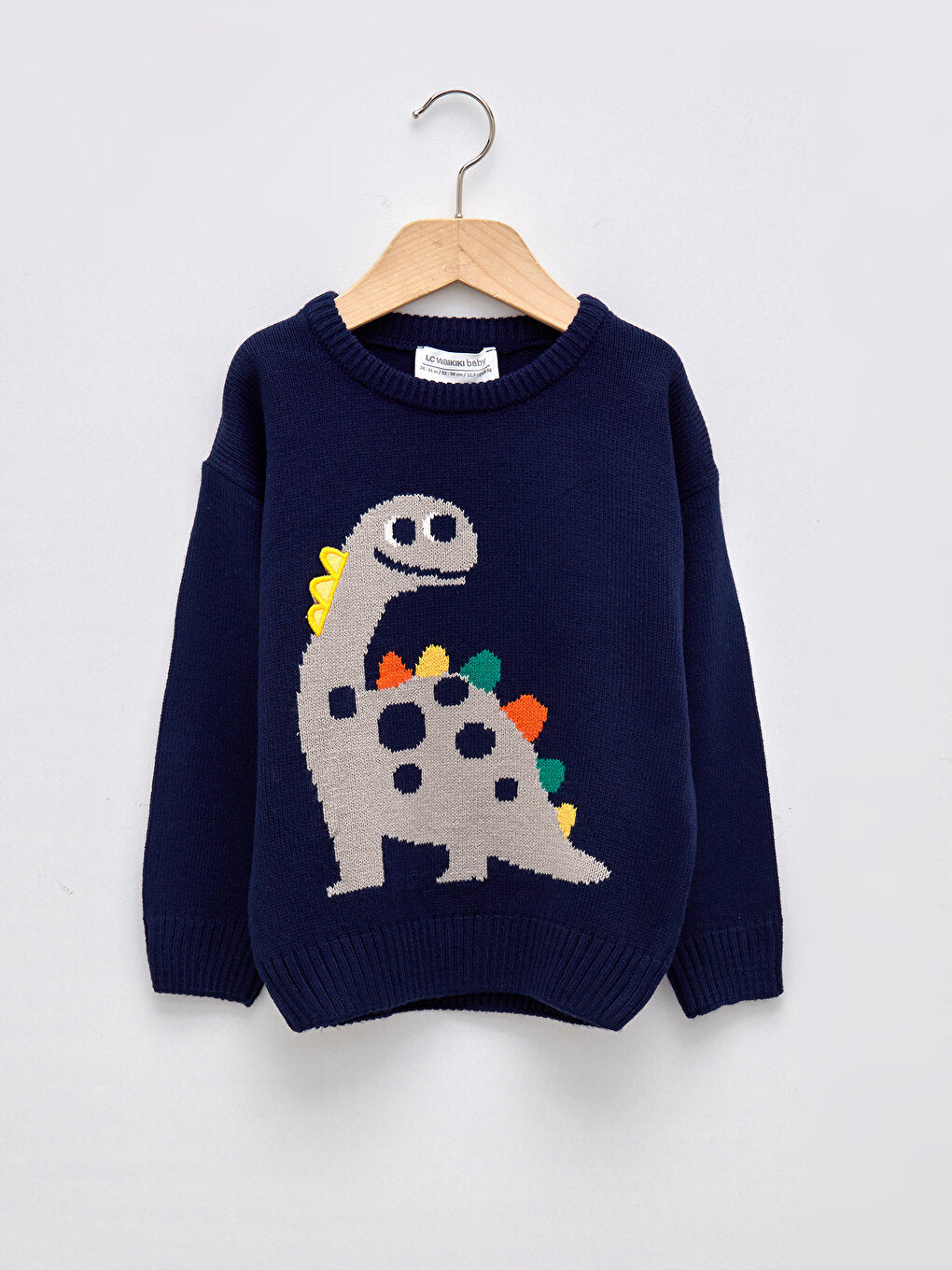 Crew Neck Long Sleeve Patterned Baby Boy Knitwear Sweater