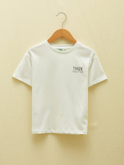 Crew Neck Printed Short Sleeve Organic Cotton Girls' T-Shirt