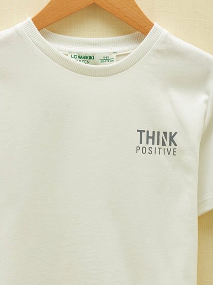 Crew Neck Printed Short Sleeve Organic Cotton Girls' T-Shirt