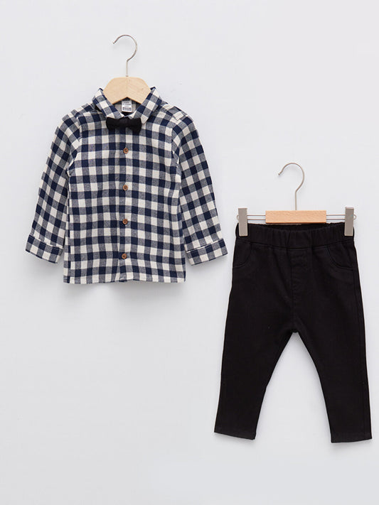 Long Sleeve Gabardine Baby Boy 3 Piece Set