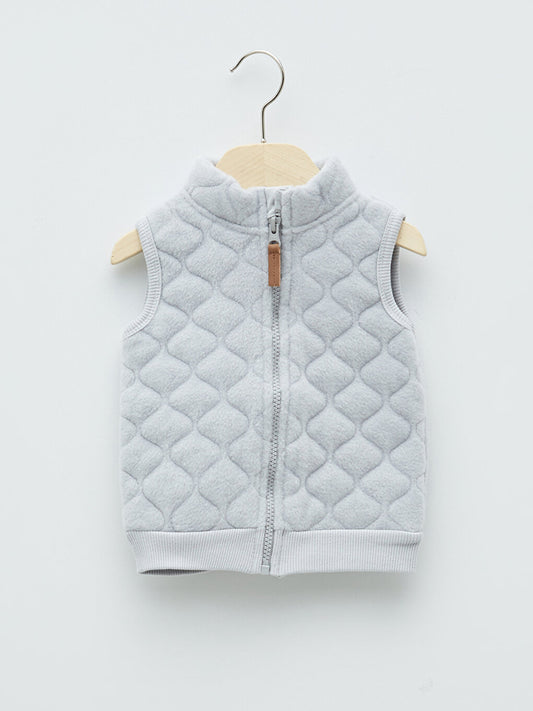 High Collar Fleece Baby Boy Zipper Vest