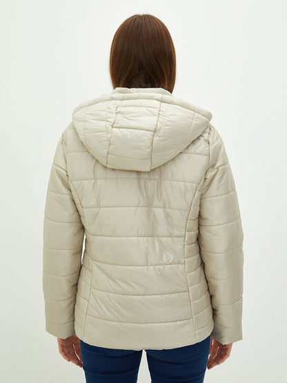 Hooded Plain Pocket Detailed Long Sleeve Slim Women's Puffer Coat