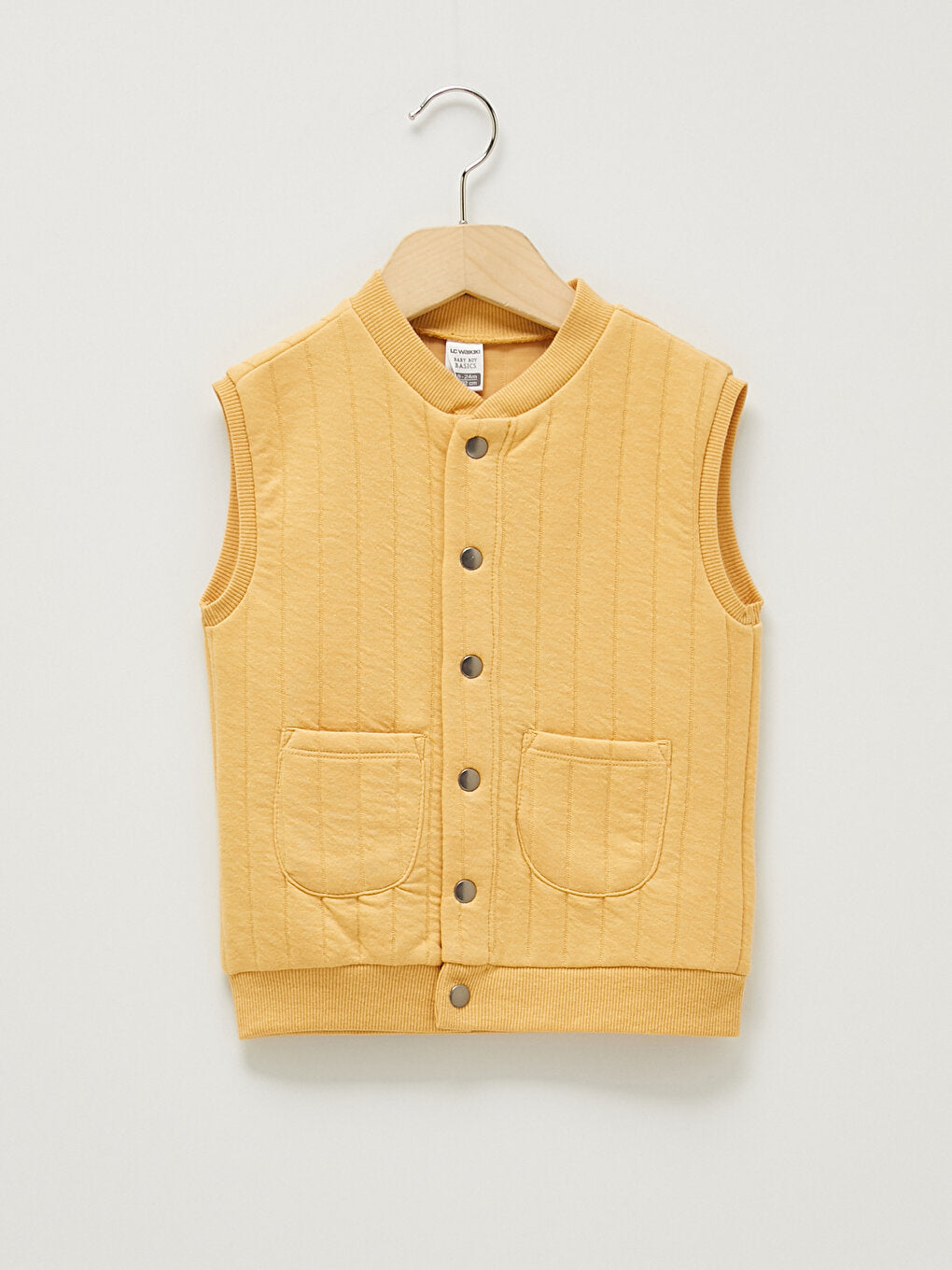 Crew Neck Self Patterned Baby Boy Vest