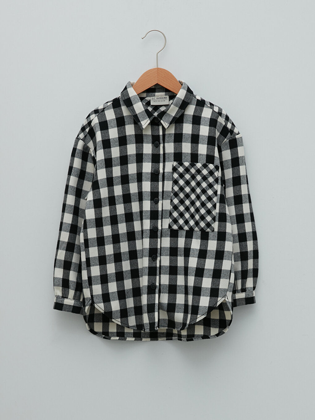 Plaid Long Sleeve Gabardine Girl's Shirt