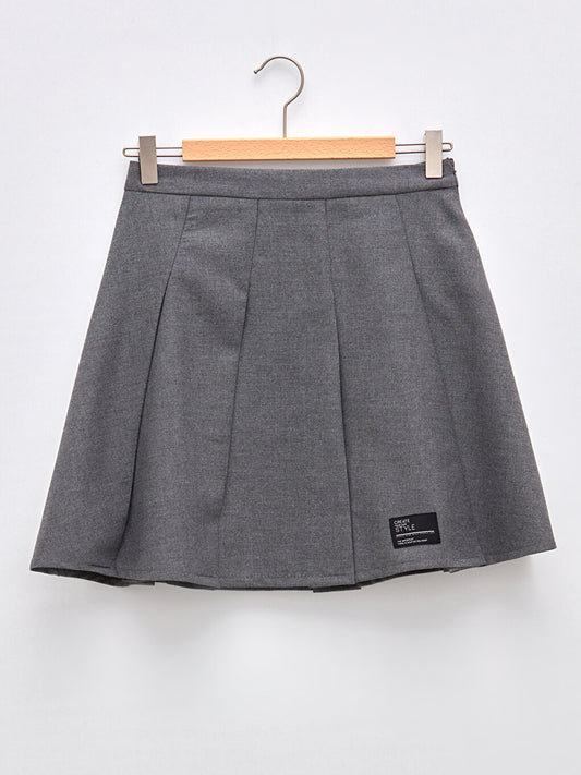 Basic Gabardine Pleated Girl's Skirt