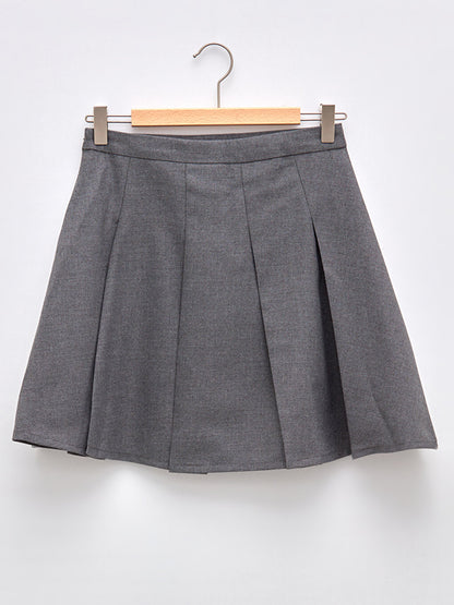 Basic Gabardine Pleated Girl's Skirt