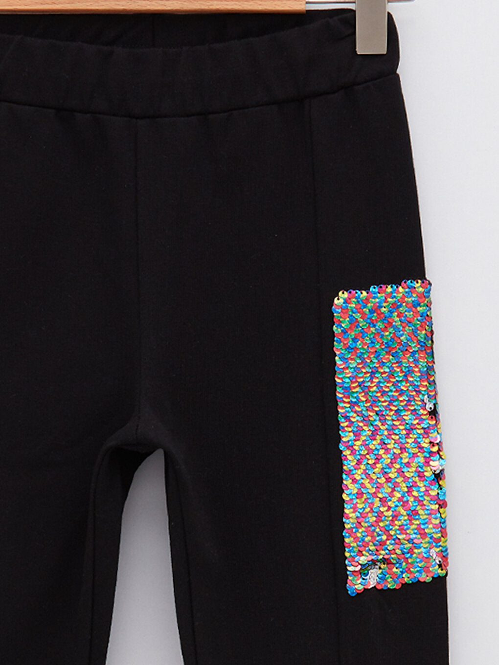 Sequined Girls' Sweatpants with Elastic Waist