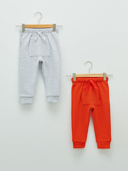 Basic Baby Boy Jogger Tracksuit Bottom with Elastic Waist, 2-pack