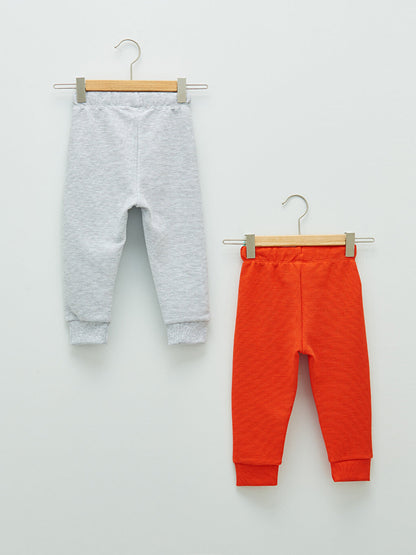 Basic Baby Boy Jogger Tracksuit Bottom with Elastic Waist, 2-pack