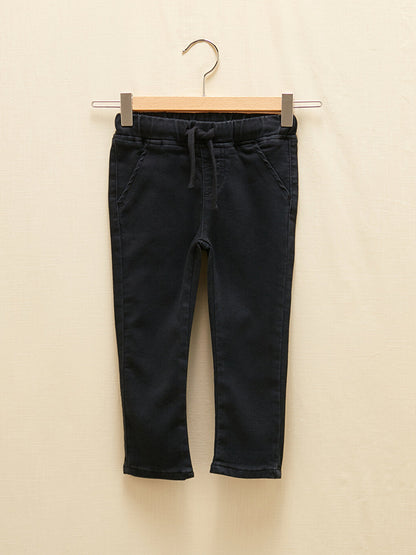 Basic Baby Boy Jean Trousers with Elastic Waist