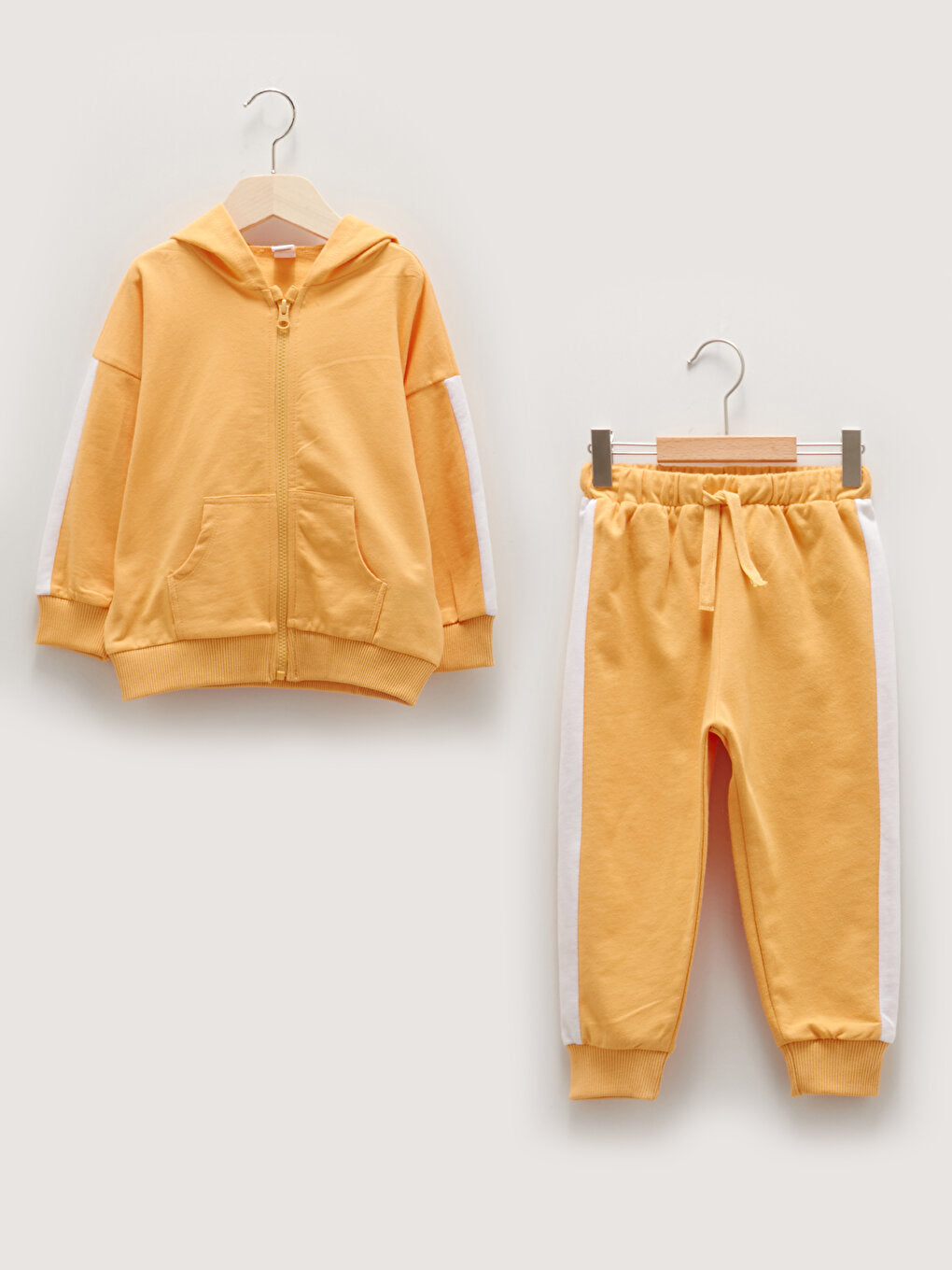 Hooded Long Sleeve Baby Boy Zipper Sweatshirt and Trousers 2-Piece Set