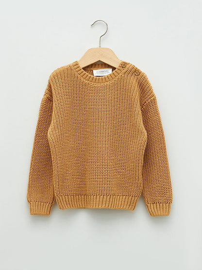 Crew Neck Long Sleeve Basic Baby Boy Knitwear Sweater