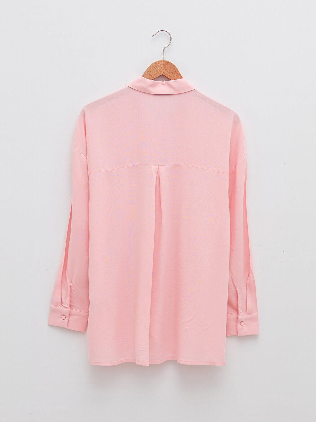 Front Button Closure Plain Long Sleeve Women's Shirt