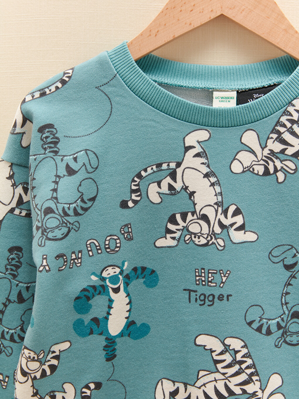 Crew Neck Long Sleeve Tigger Printed Cotton Baby Boy Sweatshirt