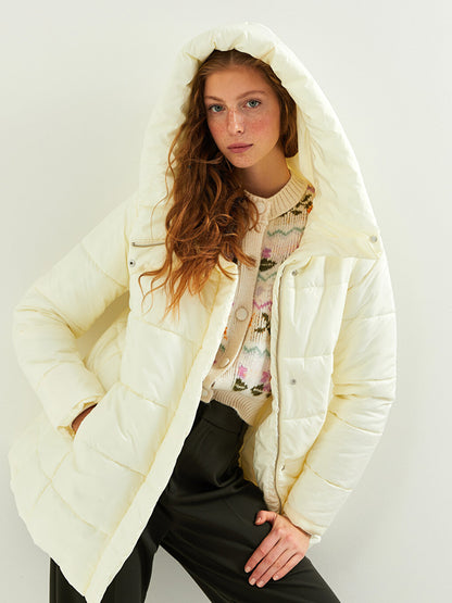 Women's Hooded Plain Puffer Coat