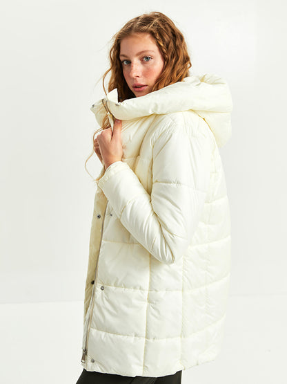 Women's Hooded Plain Puffer Coat