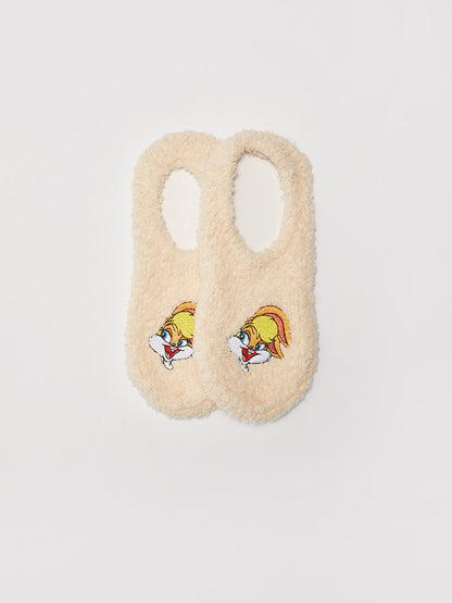 Lola Bunny Embroidered Plush Women's Home Socks