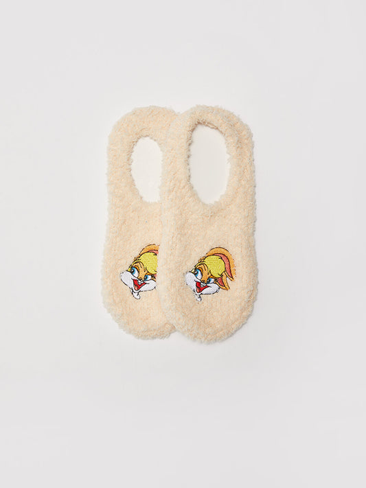 Lola Bunny Embroidered Plush Women's Home Socks