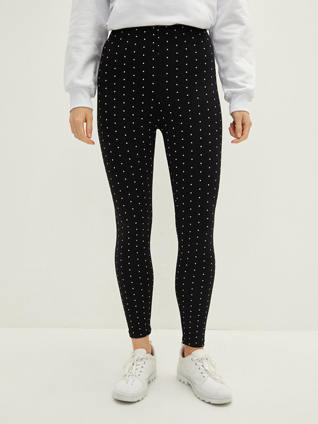 Polka Dot Women's Leggings with Elastic Waist