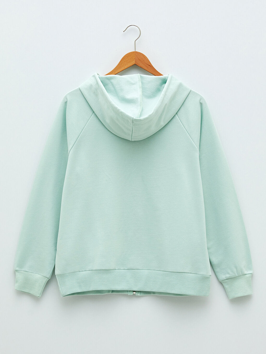 Hooded Collar Plain Long Sleeve Women's Sports Cardigan