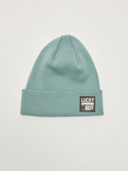 Label Printed Boy's Knitwear Beanie