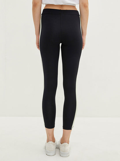 Women's Leggings with Elastic Waist and Stripe Detail