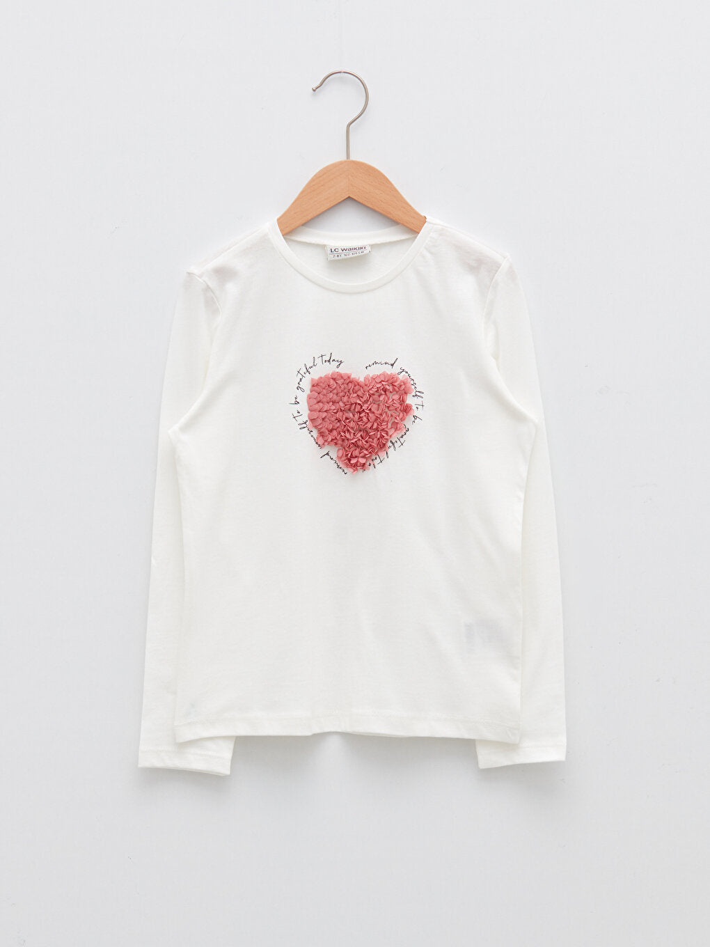 Crew Neck Embroidered Long Sleeve Girls' T-Shirt