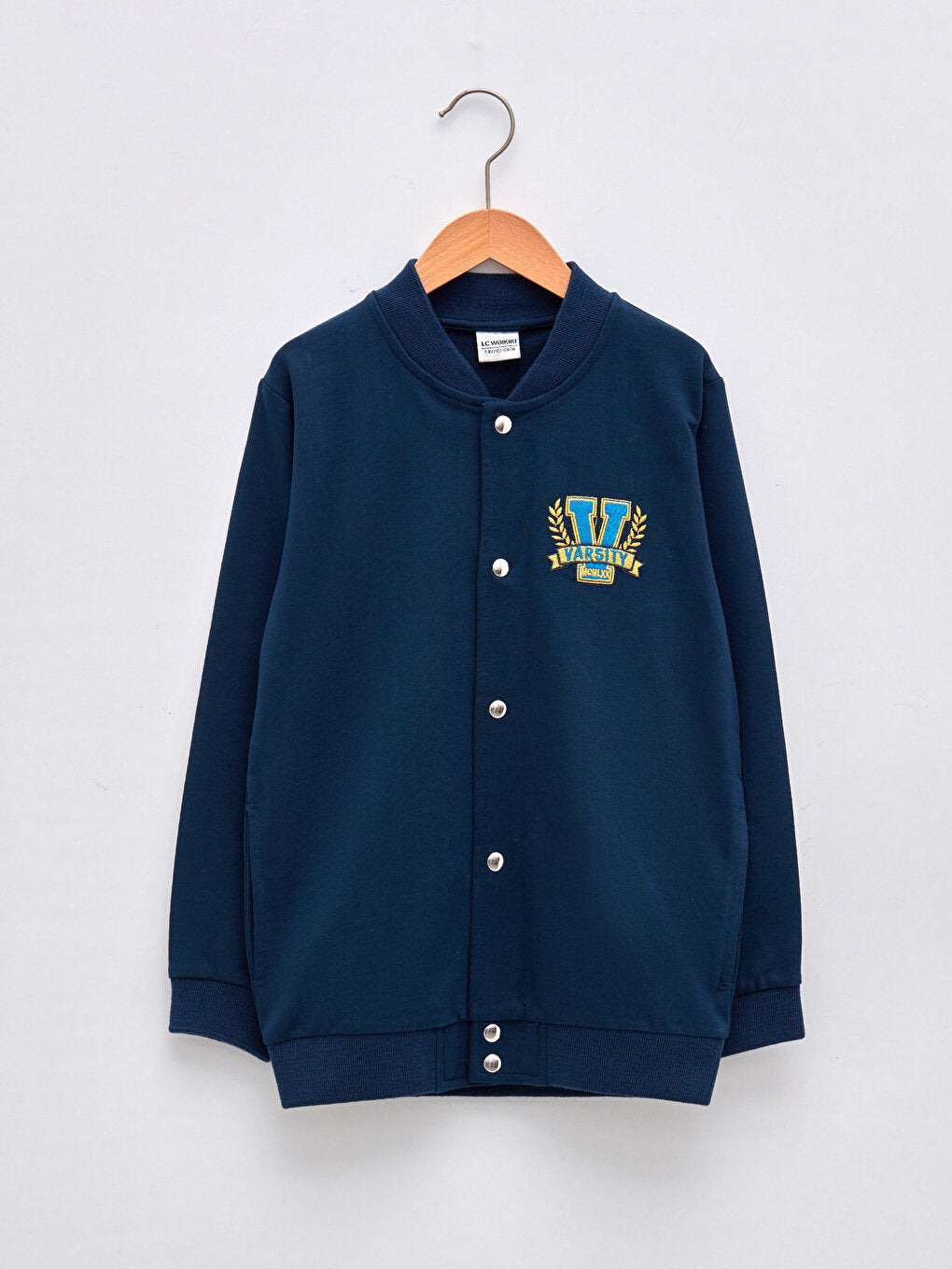 Embroidery Detailed Long Sleeve Boys' College Jacket