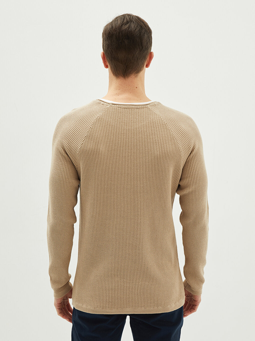 Crew Neck Long Sleeve Thin Men's Knitwear Sweater