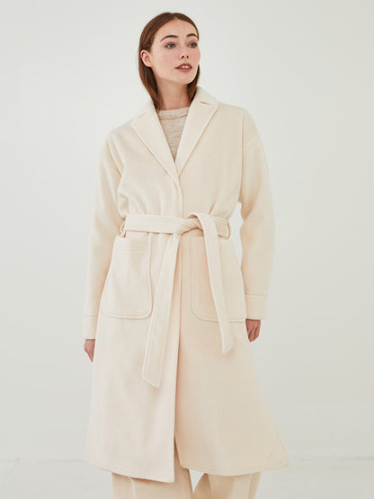 Jacket Collar Belted Long Women's Cashmere Coat