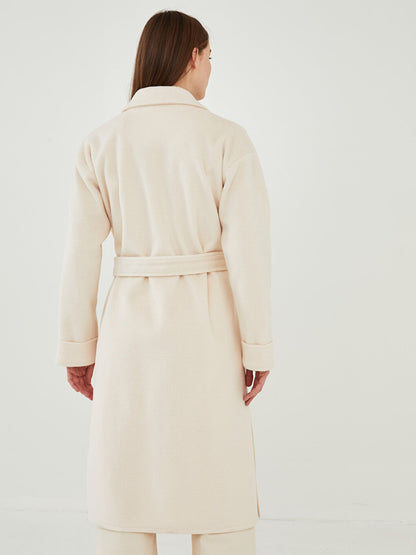 Jacket Collar Belted Long Women's Cashmere Coat