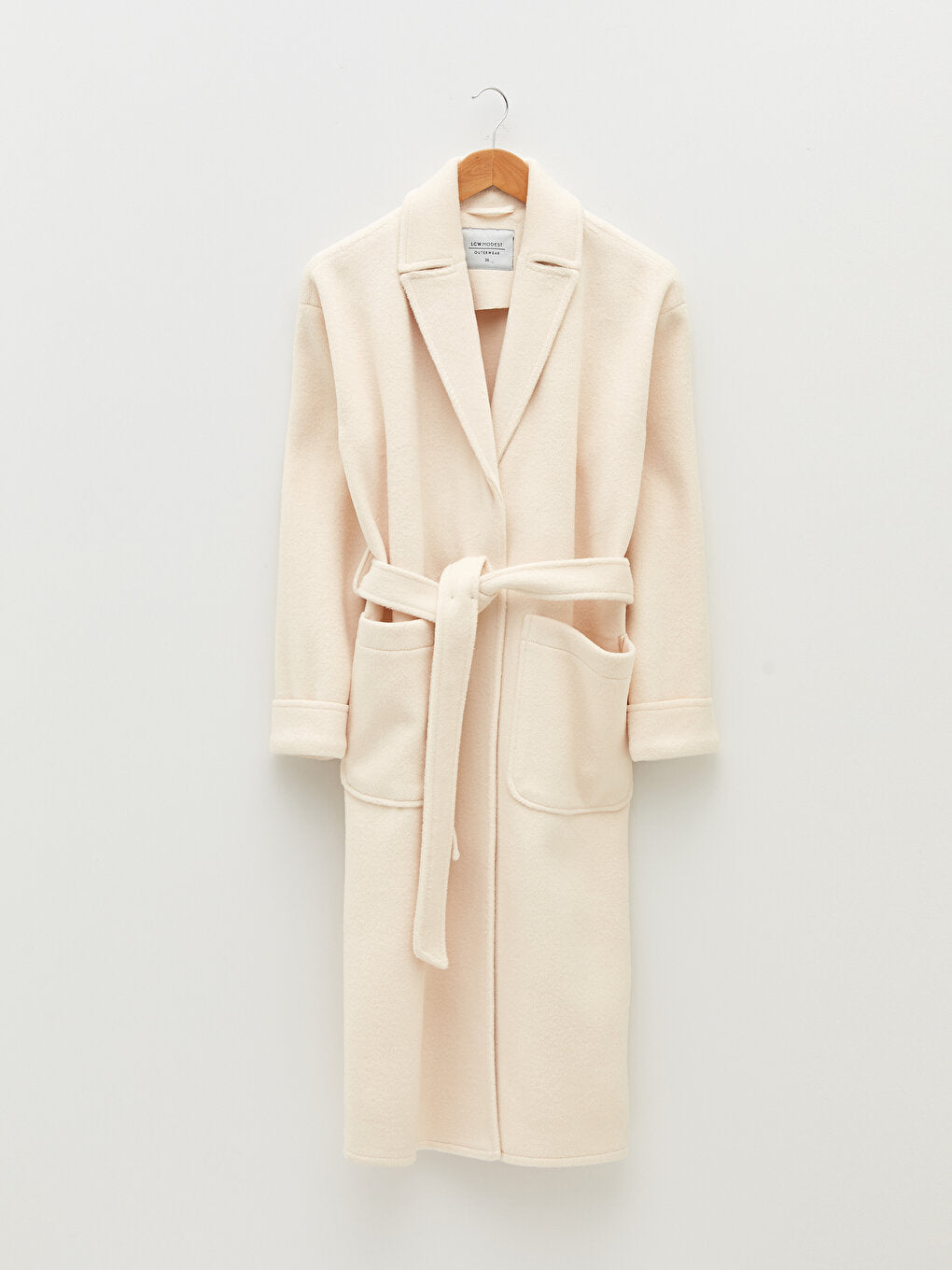 Jacket Collar Belted Long Women's Cashmere Coat