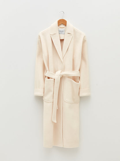 Jacket Collar Belted Long Women's Cashmere Coat