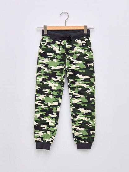 Camouflage Patterned Boy Jogger Sweatpants with Elastic Waist