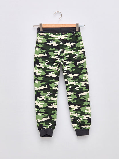 Camouflage Patterned Boy Jogger Sweatpants with Elastic Waist