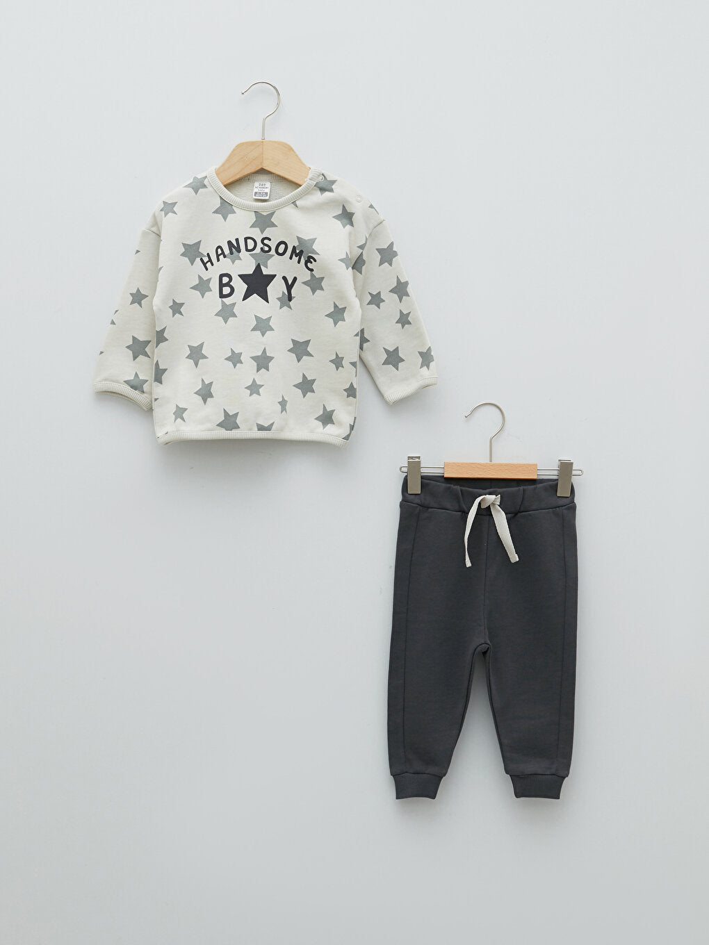 Crew Neck Long Sleeve Baby Boy Sweatshirt and Jogger Pants 2-Piece Set