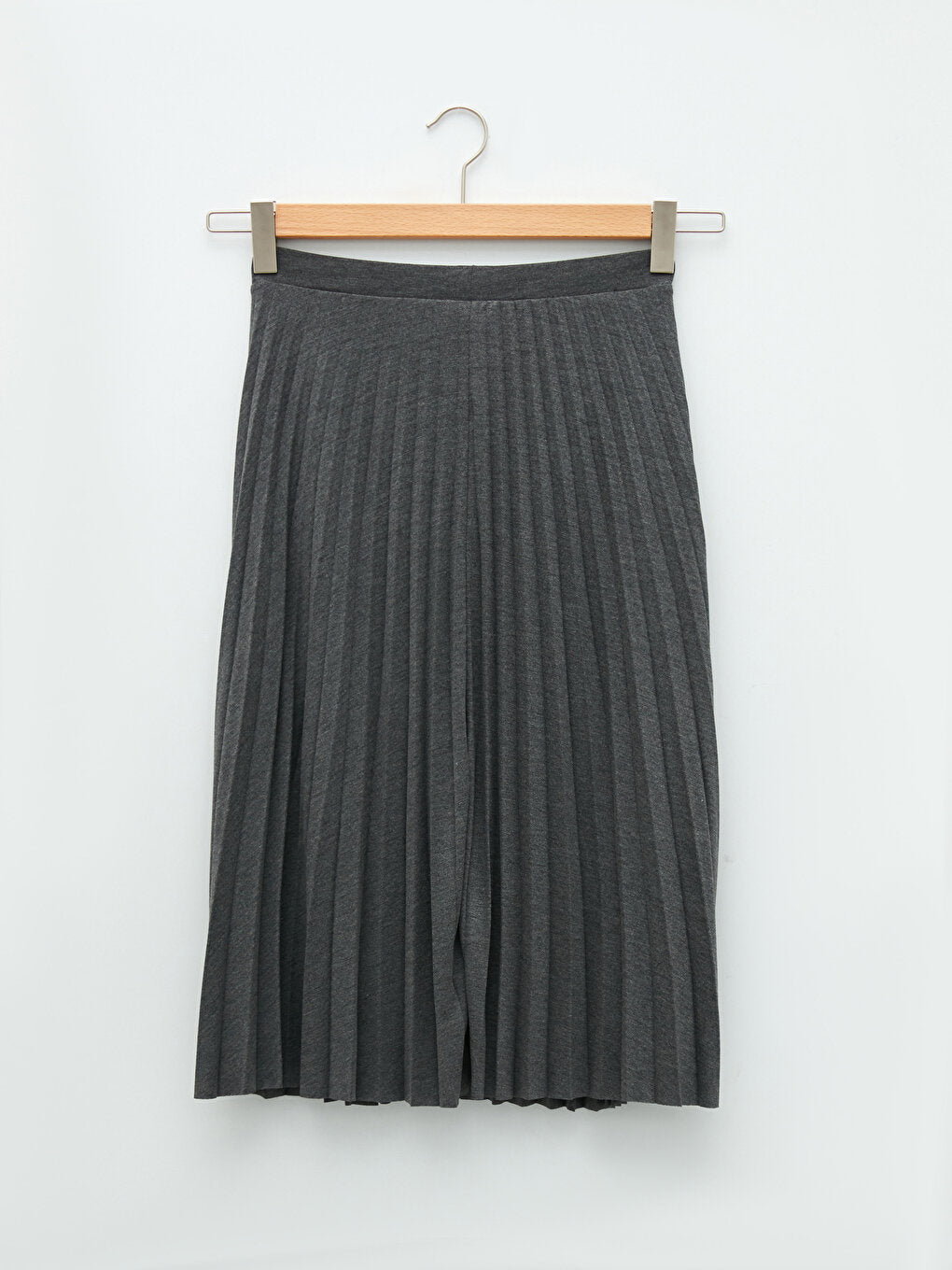 Women's Elastic Waist Straight Pleated Skirt