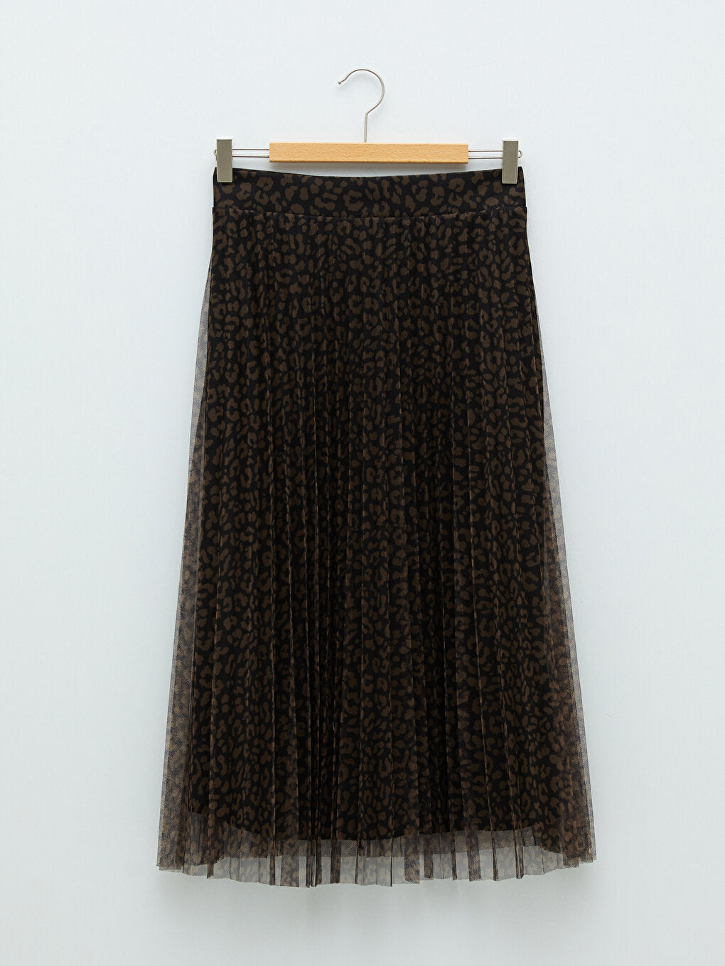 Patterned Tulle Women's Pleated Skirt with Elastic Waist