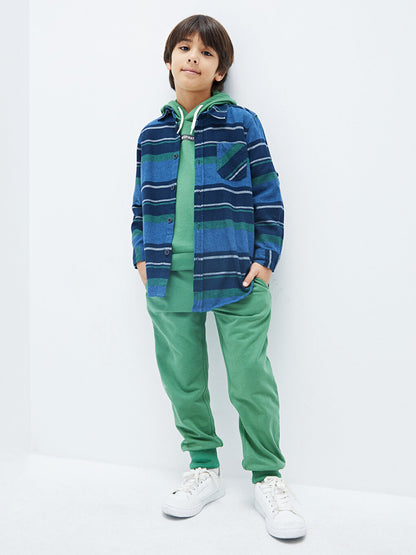 Striped Long Sleeve Cotton Boy's Shirt