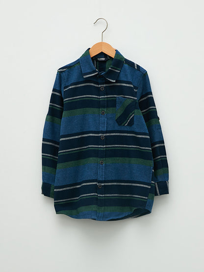 Striped Long Sleeve Cotton Boy's Shirt