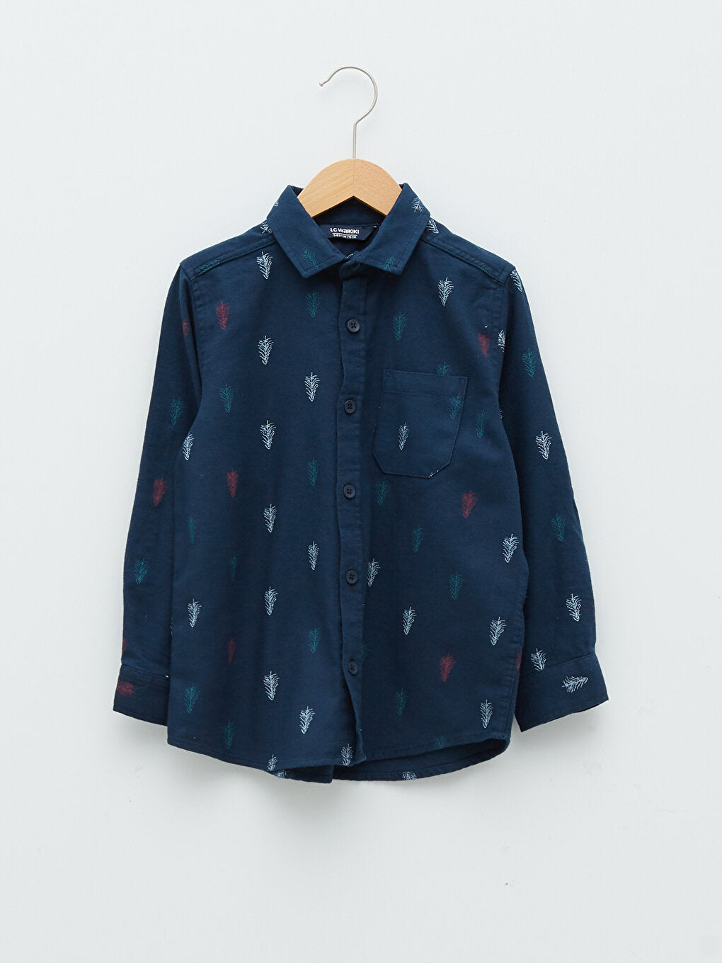 Patterned Long Sleeve Cotton Boy's Shirt